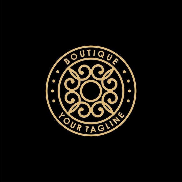 Luxe cirkel Decoratie Boutique logo-ontwerp