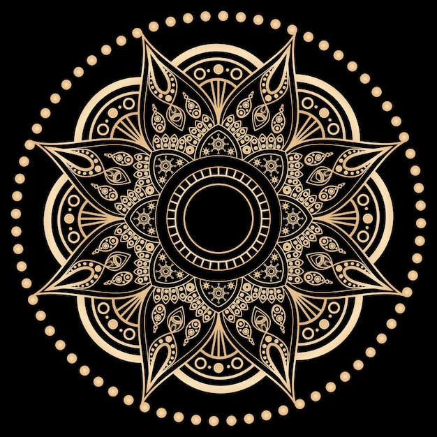 Luxe cirkelvormige patroon in de vorm van mandala decoratieve kant ornament in etnische oosterse stijl vector