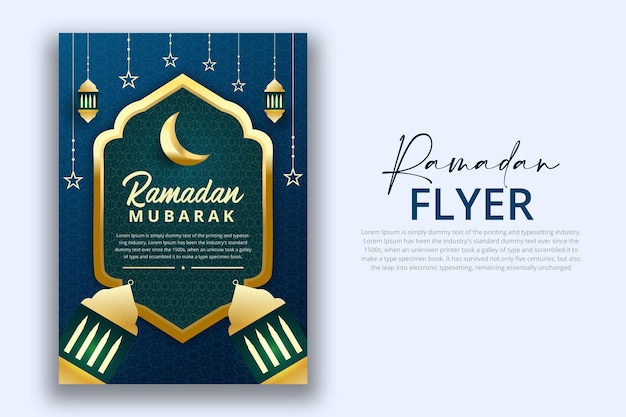 Luxe creatief ramadan mubarak flyer-ontwerp