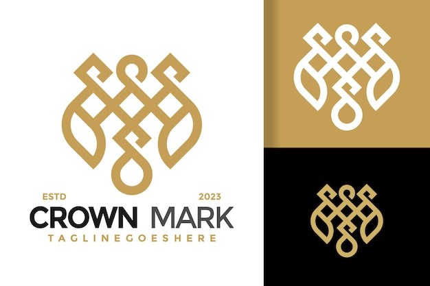 Luxe Crown Letter M logo vector pictogram illustratie