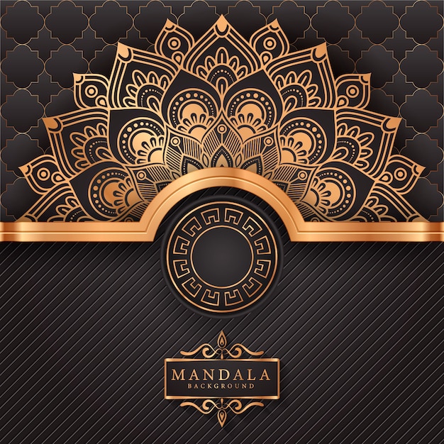 Luxe decoratieve mandala achtergrond in gouden kleur