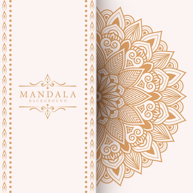 Vector luxe decoratieve mandala achtergrond in gouden kleur