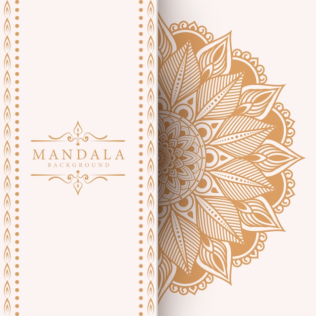 Luxe decoratieve mandala achtergrond in gouden kleur