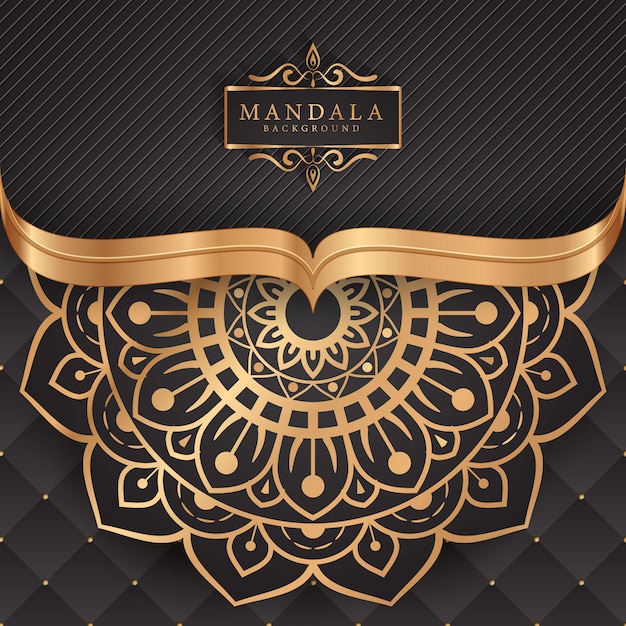 Luxe decoratieve mandala achtergrond in gouden kleur