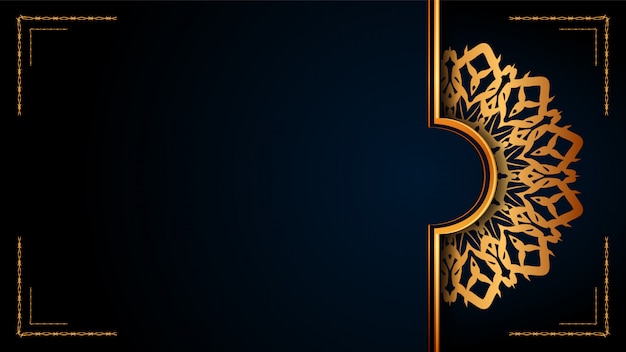 Luxe decoratieve mandala islamitische achtergrond met gouden arabesk patronen.
