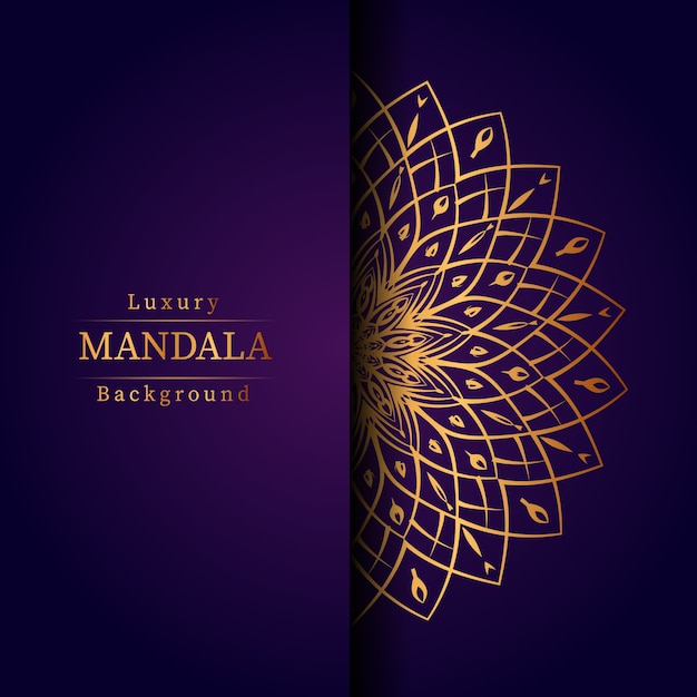 Luxe decoratieve mandala ontwerp achtergrond in gouden kleur, luxe mandala achtergrond voor bruiloft uitnodiging, boekomslag