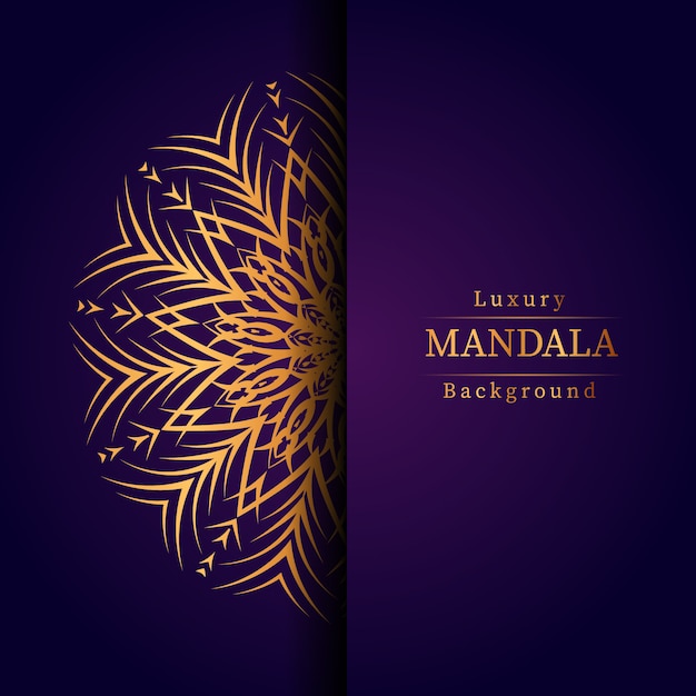 Luxe decoratieve mandala ontwerp achtergrond in gouden kleur, luxe mandala achtergrond voor bruiloft uitnodiging, boekomslag