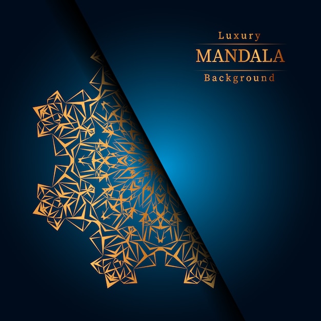 Luxe decoratieve mandala ontwerp achtergrond in gouden kleur, luxe mandala achtergrond voor bruiloft uitnodiging, boekomslag