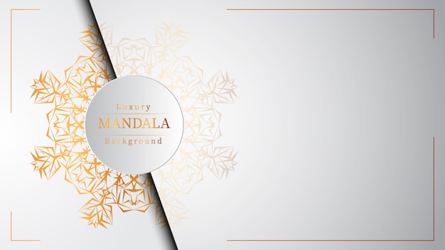 Luxe decoratieve mandala ontwerp achtergrond in gouden kleur, luxe mandala achtergrond voor bruiloft uitnodiging, boekomslag