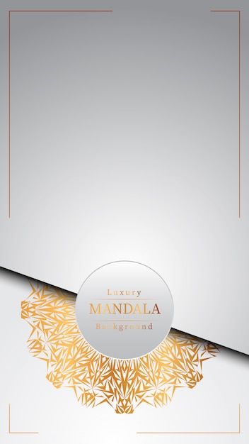 Luxe decoratieve mandala ontwerp achtergrond in gouden kleur,