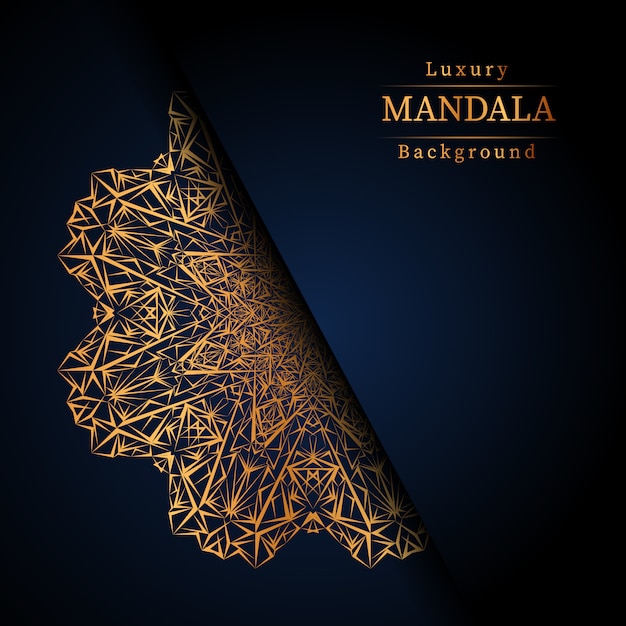 Luxe decoratieve mandala ontwerp achtergrond in gouden kleur