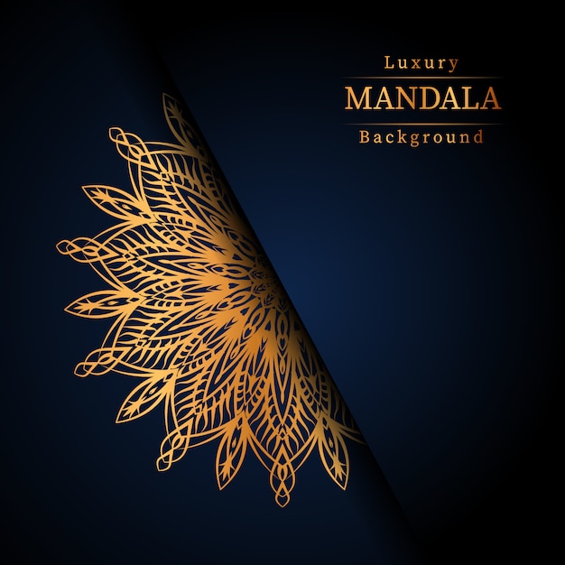 Vector luxe decoratieve mandala ontwerp achtergrond in gouden kleur