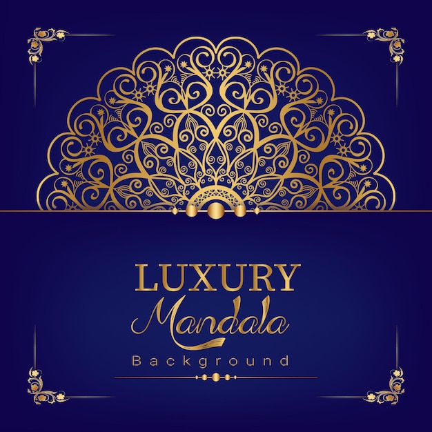 Luxe decoratieve mandala-ontwerpachtergrond in goud