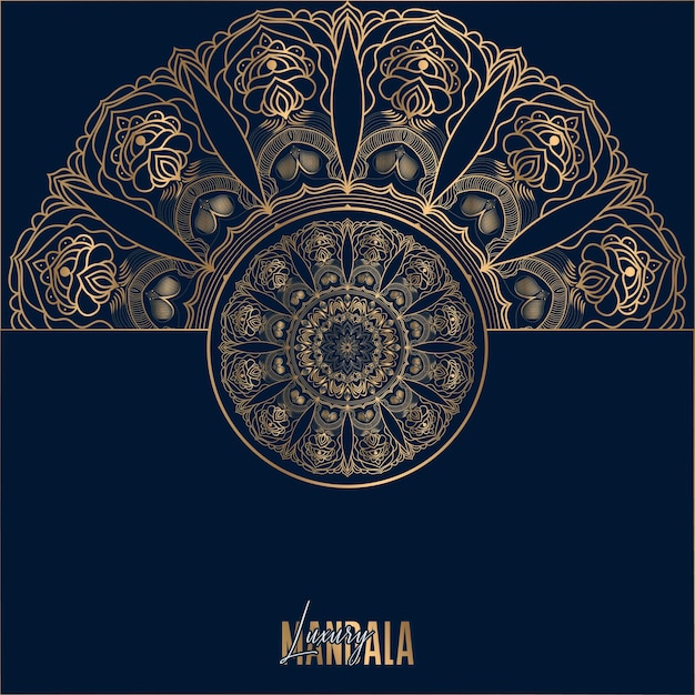 Luxe decoratieve mandala-ontwerpachtergrond in goud