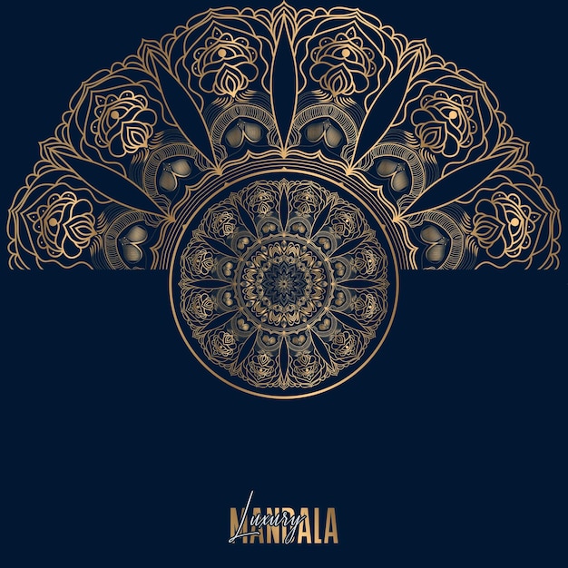 Luxe decoratieve mandala-ontwerpachtergrond in goud