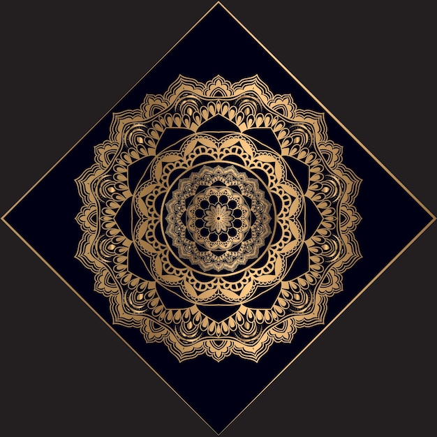 Luxe decoratieve mandala-ontwerpachtergrond in goud