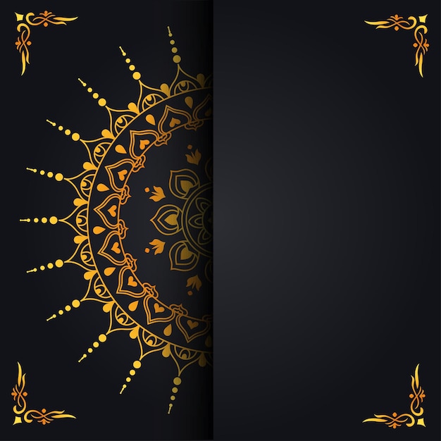 Vector luxe decoratieve mandala-ontwerpachtergrond in gouden kleur