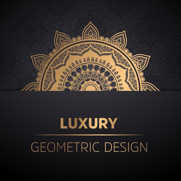 Luxe decoratieve mandala-ontwerpachtergrond in gouden kleur