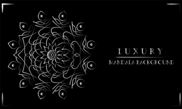 Luxe decoratieve mandala-ontwerpachtergrond in zwart-wit