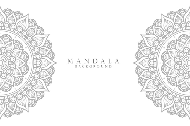 luxe decoratieve mandala-ontwerpachtergrond in zwarte en gouden kleur