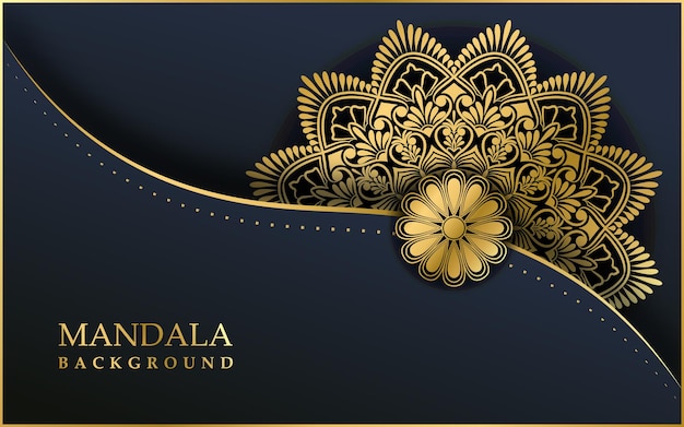 Luxe decoratieve mandala-ontwerpachtergrond Premium Vector