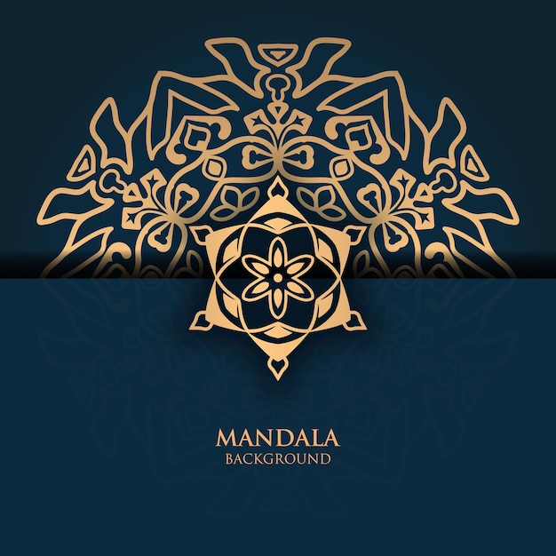 luxe decoratieve mandala-ontwerpachtergrond Premium Vector