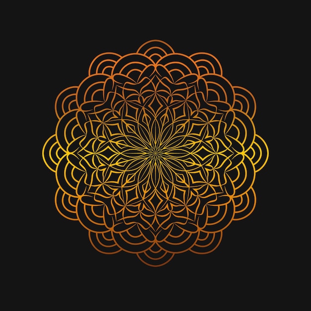 Luxe decoratieve mooie Mandala patroon ontwerp achtergrond in gouden kleur.
