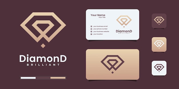 Luxe diamant lijntekeningen logo ontwerpsjablonen. Briljant logo kan worden gebruikt voor uw branding.