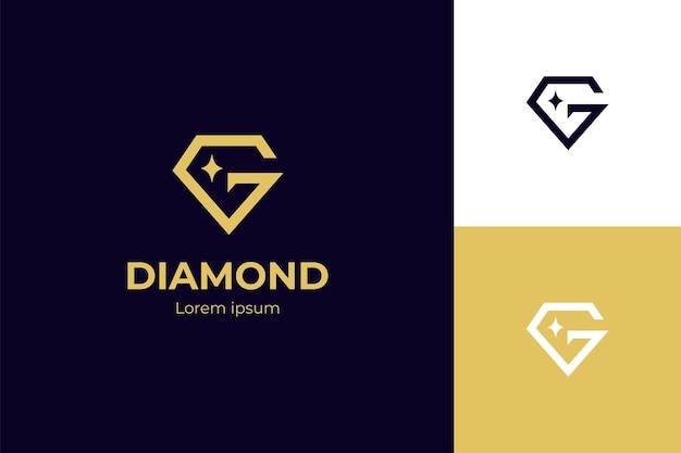 Luxe diamant met letter G elegant logo pictogram ontwerpconcept voor juwelierszaak bedrijfsidentiteitslogo