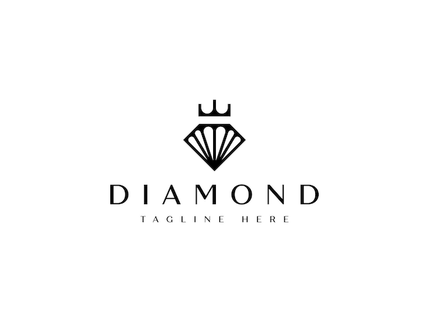 Luxe diamanten juwelen koning koningin logo-ontwerp