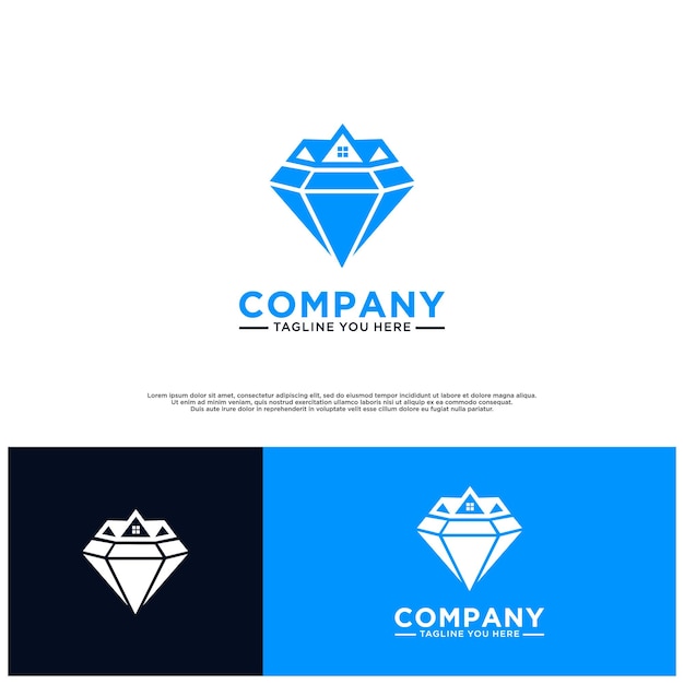 luxe diamanten logo-ontwerpen voor thuis. eigenschappen onroerend goed bouw