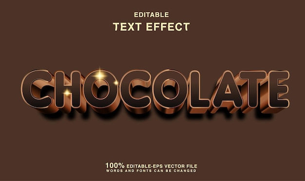 Vector luxe donkerbruine chocolade tekst effect logo