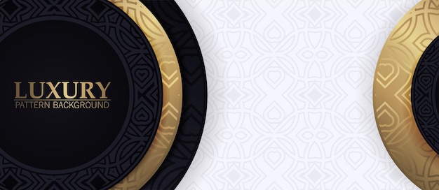 Luxe donkere cirkel stijl ornament patroon achtergrond