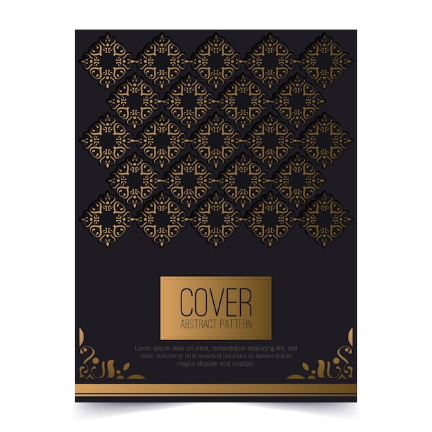 Luxe donkere rand ornament patroon cover