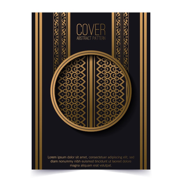 Luxe donkere rand ornament patroon cover