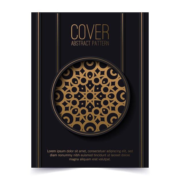 Luxe donkere rand ornament patroon cover