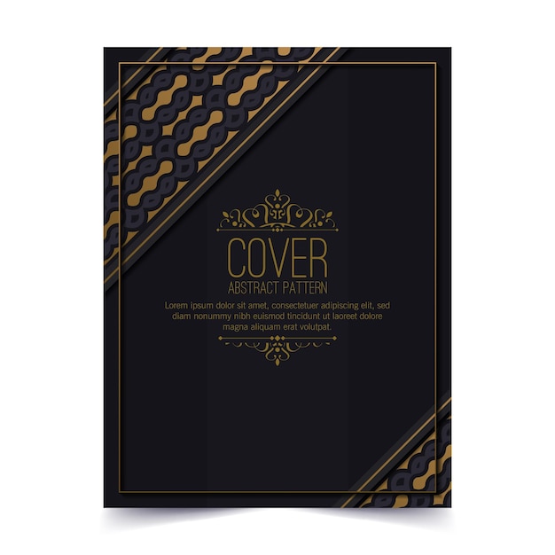 Luxe donkere rand ornament patroon cover