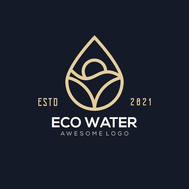 Luxe eco water logo illustratie voor uw bedrijf