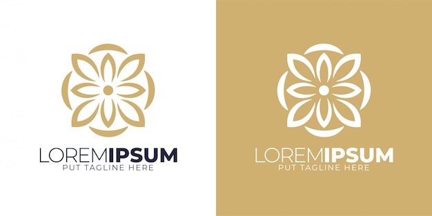 Luxe eenvoudige bloemen Logo ontwerpsjabloon