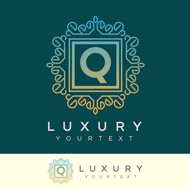 Luxe eerste letter q logo ontwerp