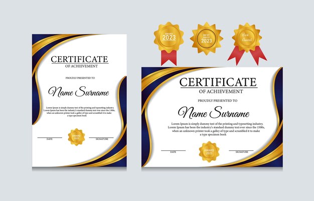 Luxe elegante certificaatontwerpsjabloon