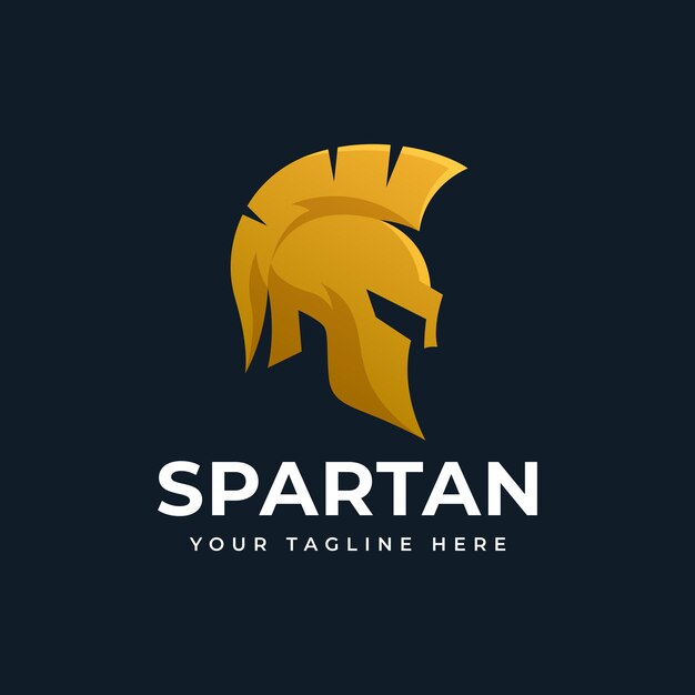 Vector luxe elegante gouden spartan krijger logo