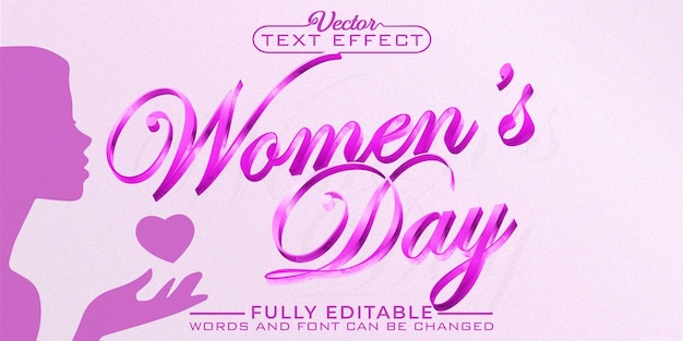 Luxe elegante Happy Women's Day Vector bewerkbare teksteffect sjabloon