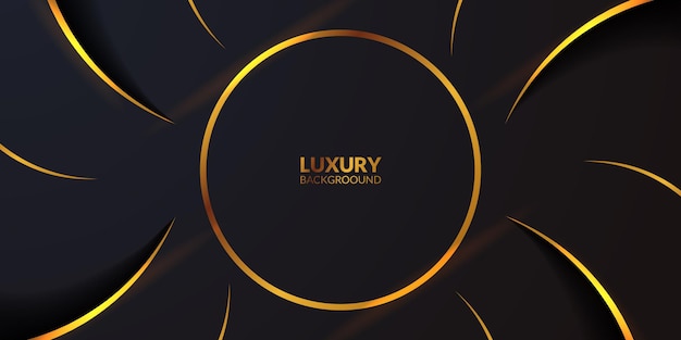Luxe elegante premium zwart donker met gouden accent decoratie banner achtergrond voor winnaar award sjabloon