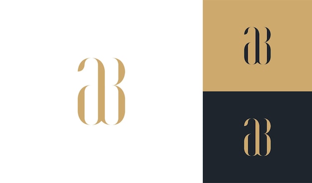 Luxe en elegant AB-monogramlogo