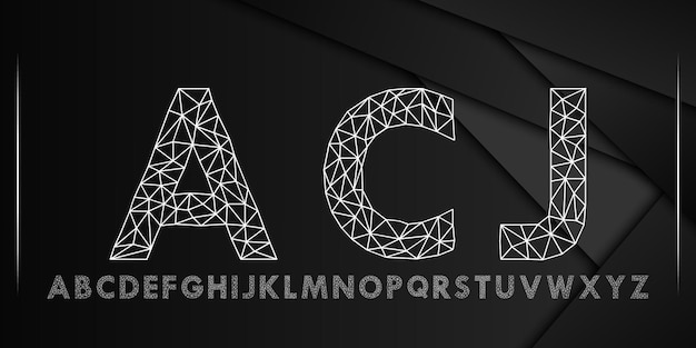 Vector luxe en elegant lettertypeweergave alfabet luxe futuristische alfabet lettertype vector