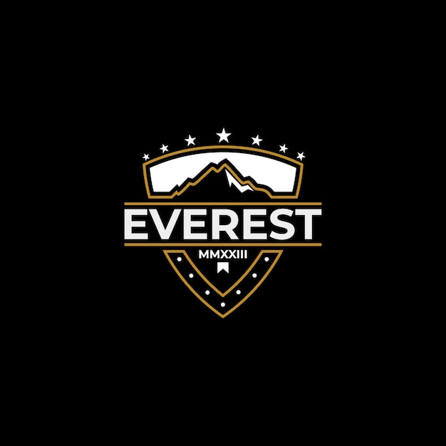 luxe en vintage logo van mount everest