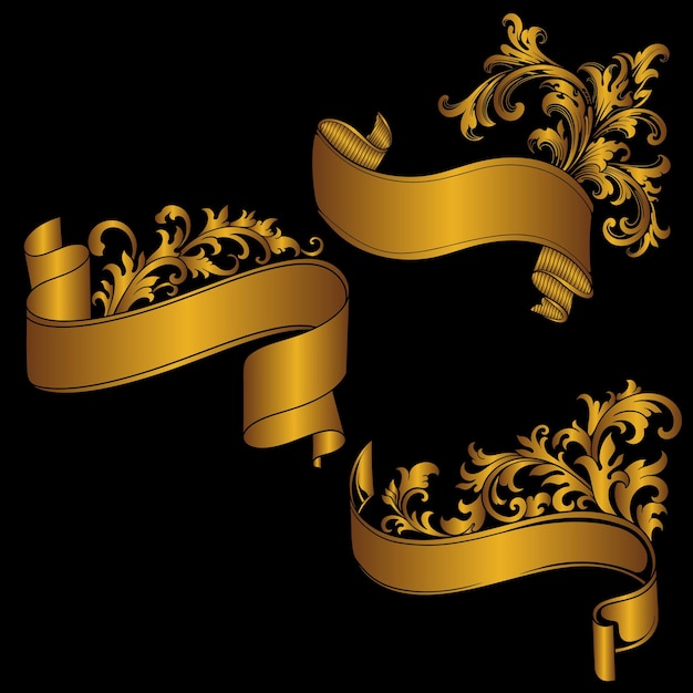 Luxe Floral Border Ornament Vector Illustratie