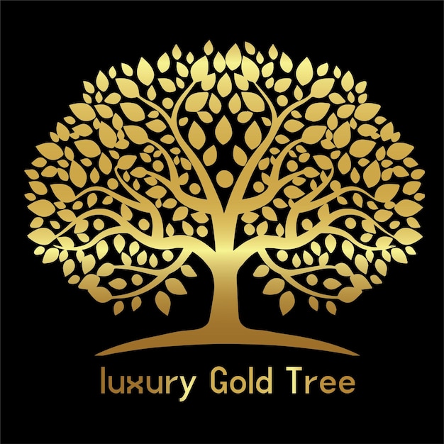 Vector luxe gold tree logo vector-bestand