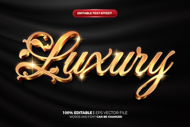 Luxe gouden 3D-bewerkbare teksteffect